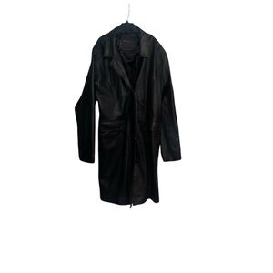 Classic Black Trench Coat with Long Length and Lapels